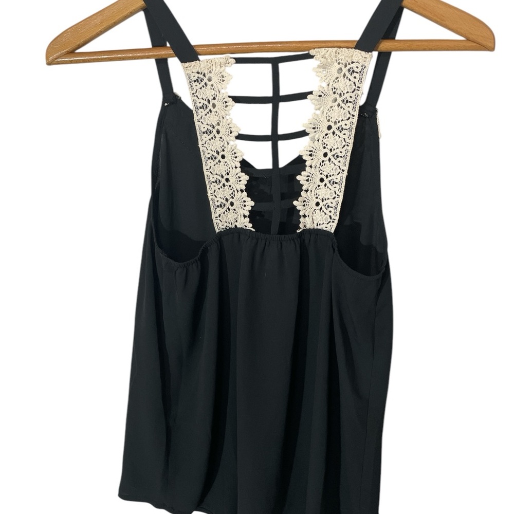 #H38 Black dressy tank top Small Sm - Picture 2 of 4